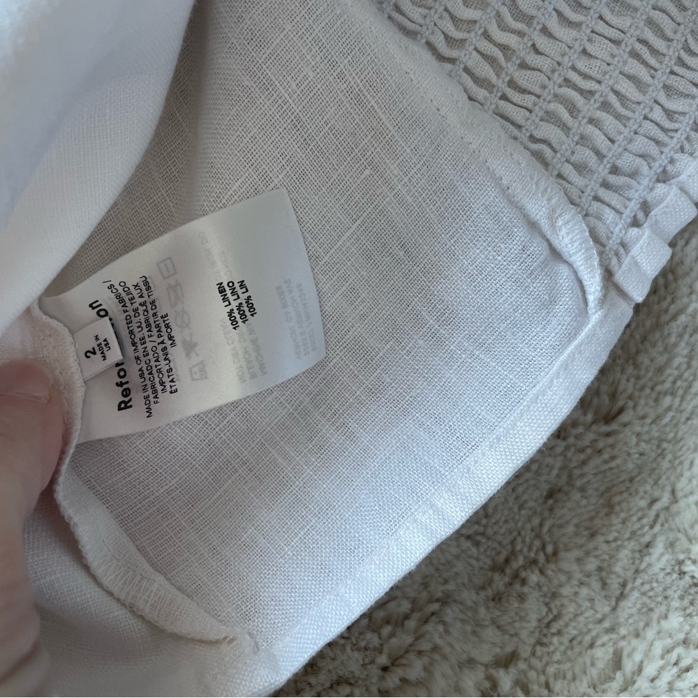 Reformation White Micah Linen Blouse size 2 - Picture 5 of 5